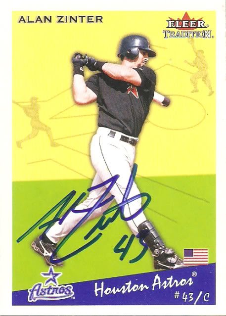 Alan Zinter autograph in the Astros A to Z collection