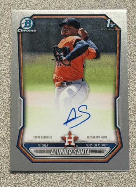 Alimber Santa autograph in the Astros A to Z collection