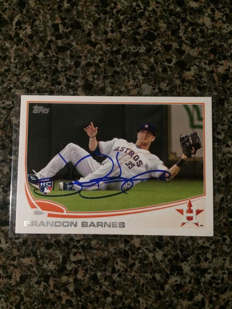 Brandon Barnes autograph in the Astros A to Z collection