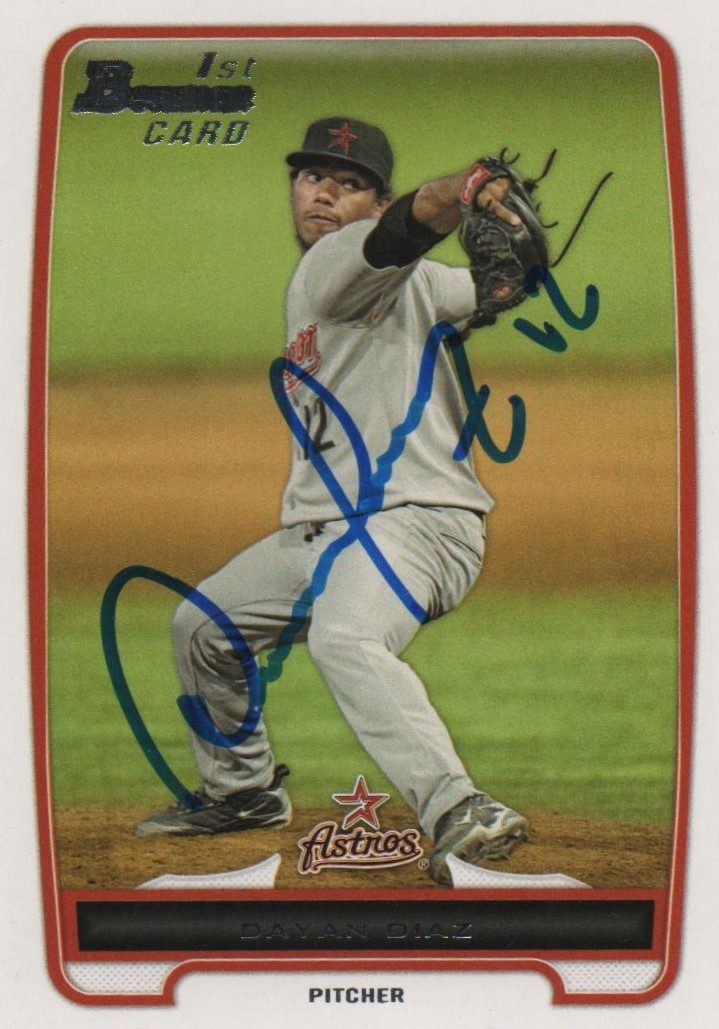 Dayan Diaz autograph in the Astros A to Z collection