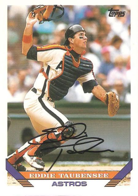 Eddie Taubensee autograph in the Astros A to Z collection
