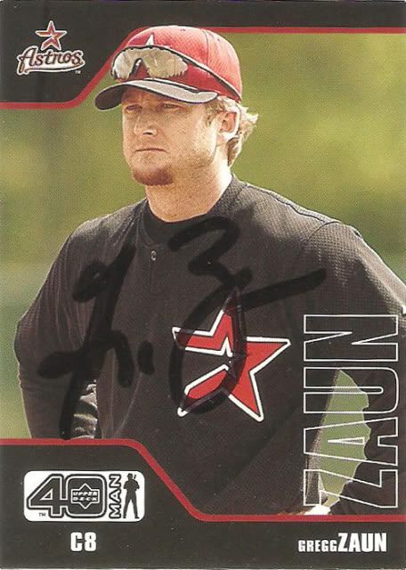 Gregg Zaun autograph in the Astros A to Z collection