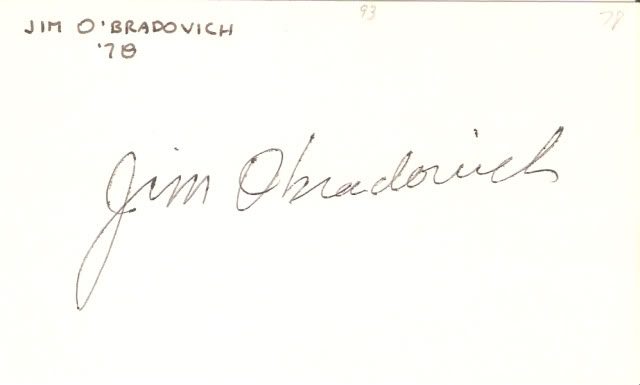 Jim O'Bradovich autograph in the Astros A to Z collection
