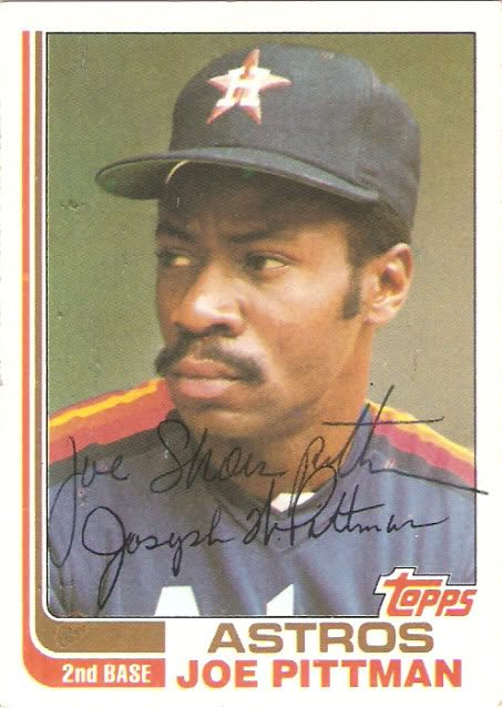 Joe Pittman autograph in the Astros A to Z collection