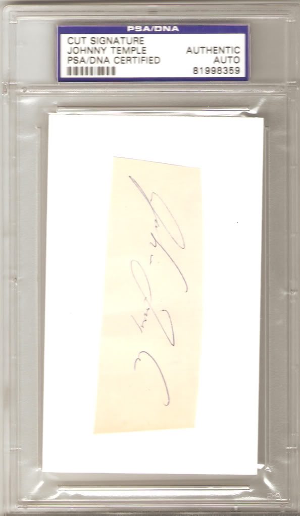 Johnny Temple autograph in the Astros A to Z collection