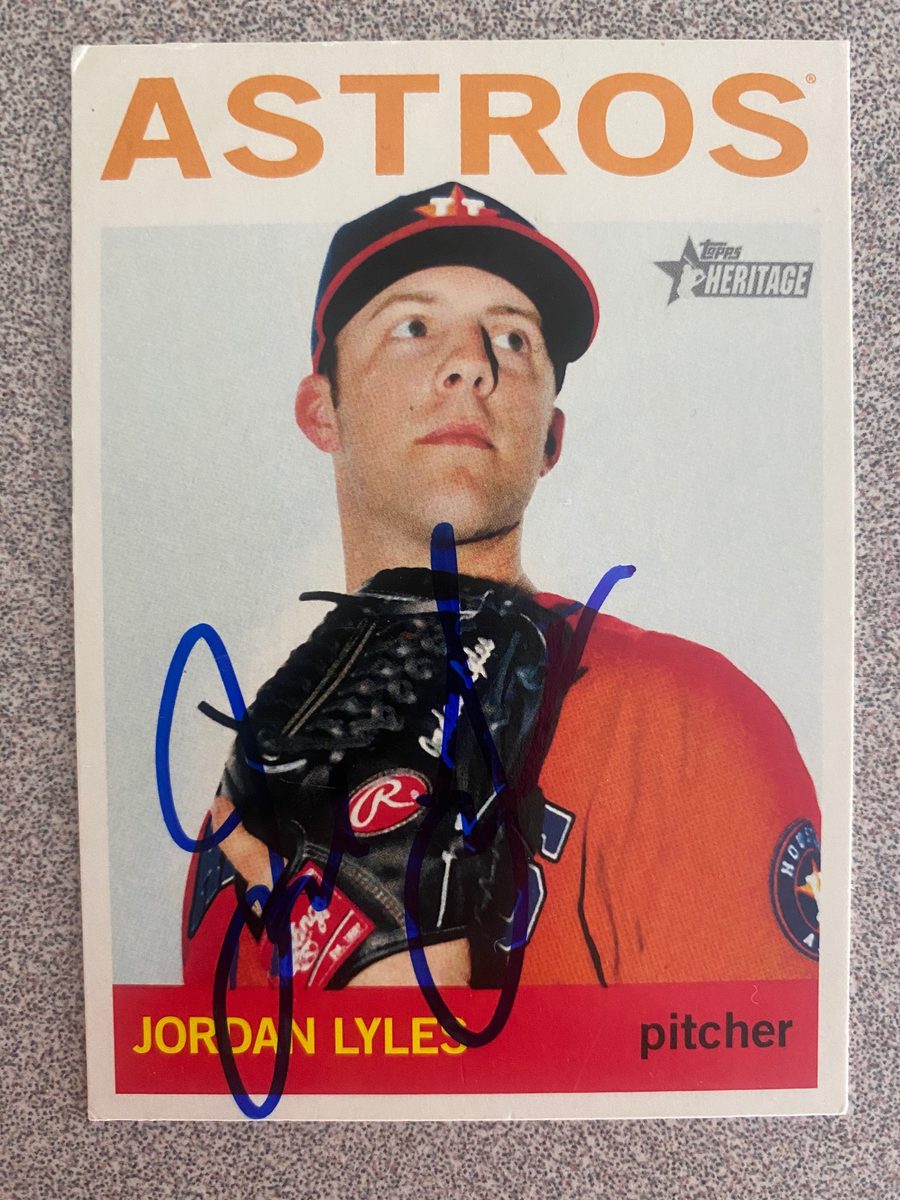 Jordan Lyles autograph in the Astros A to Z collection
