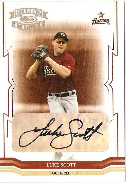 Luke Scott autograph in the Astros A to Z collection