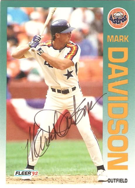 Mark Davidson autograph in the Astros A to Z collection