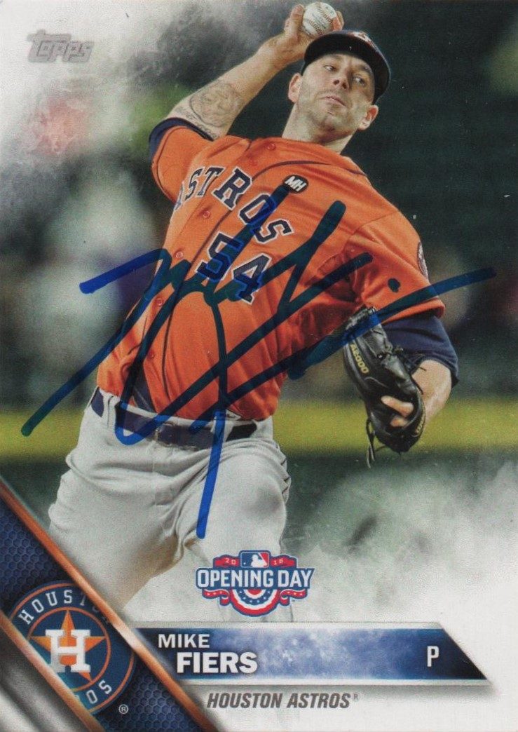 Mike Fiers autograph in the Astros A to Z collection