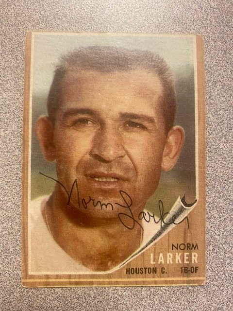 Norm Larker autograph in the Astros A to Z collection