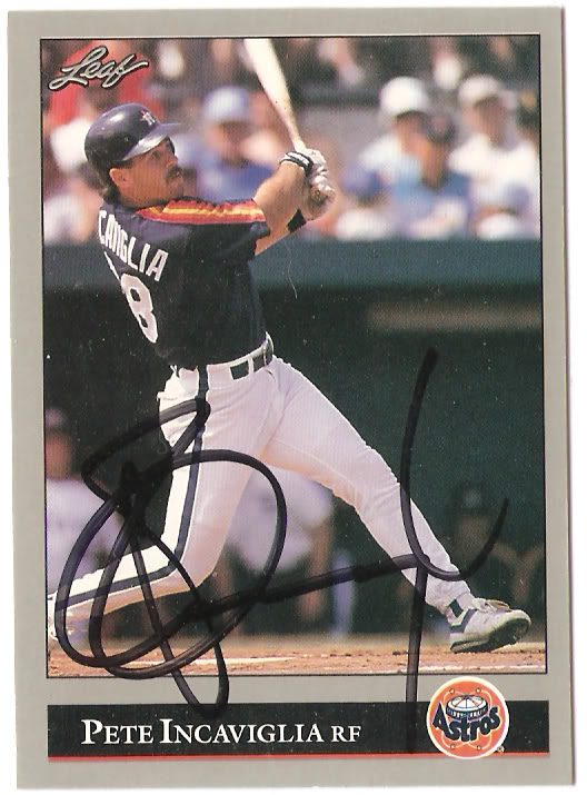 Pete Incaviglia autograph in the Astros A to Z collection