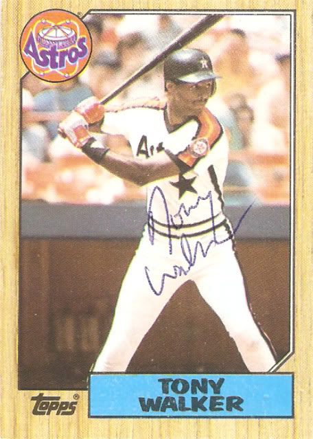 Tony Walker autograph in the Astros A to Z collection