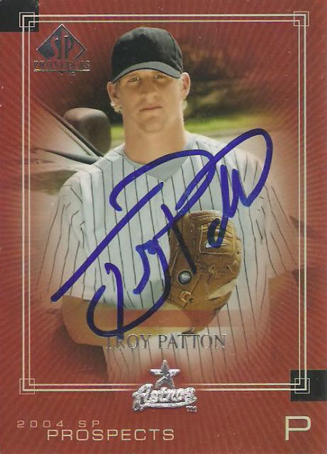 Troy Patton autograph in the Astros A to Z collection